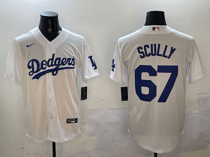 Men Los Angeles Dodgers #67 Scully White Game 2024 Nike MLB Jersey style 01083->los angeles dodgers->MLB Jersey